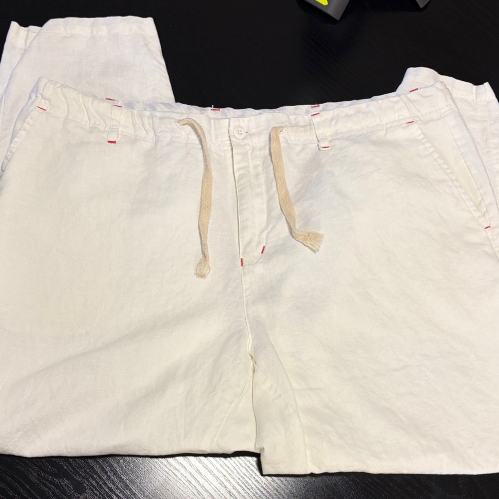Men's White Linen Pants